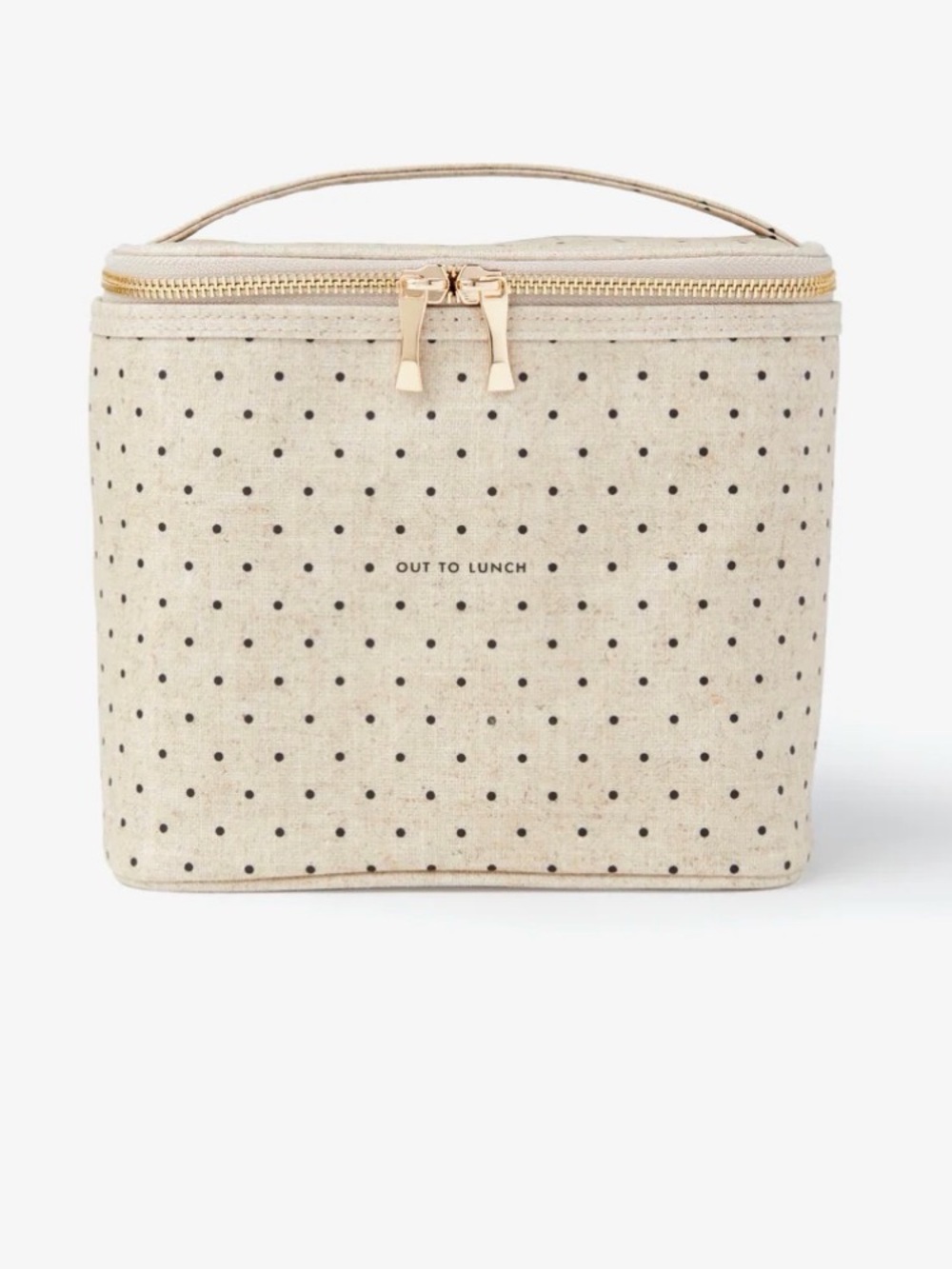kate spade Cream and Black Polka Dot 'Out To Lunch' lunch bag